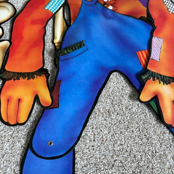 Vintage 90s Halloween cut outs x3 spider, skeleton, scarecrow - Picture 12 of 15